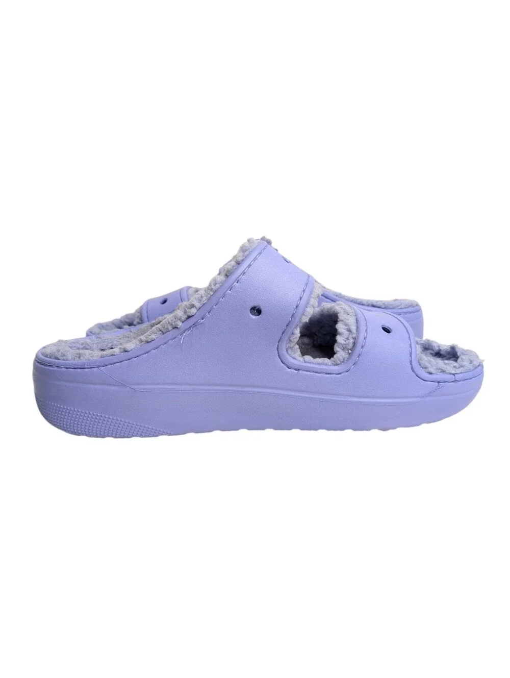 Crocs Classic Cozy Lavender Fuzzy Lined Slide Sandals  | Size 11 (Men)